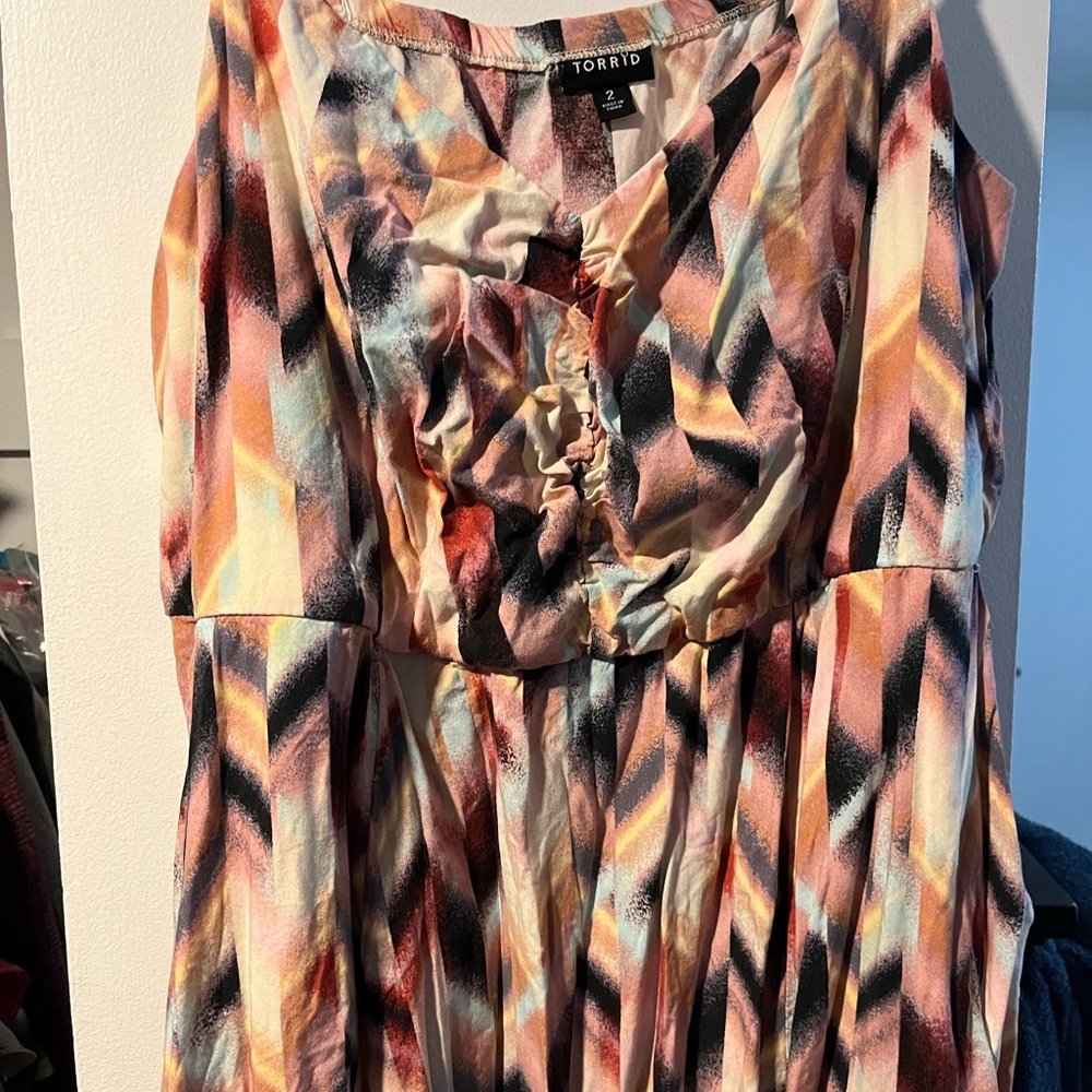 Torrid Colorful Sleeveless Top with Adjustable Straps